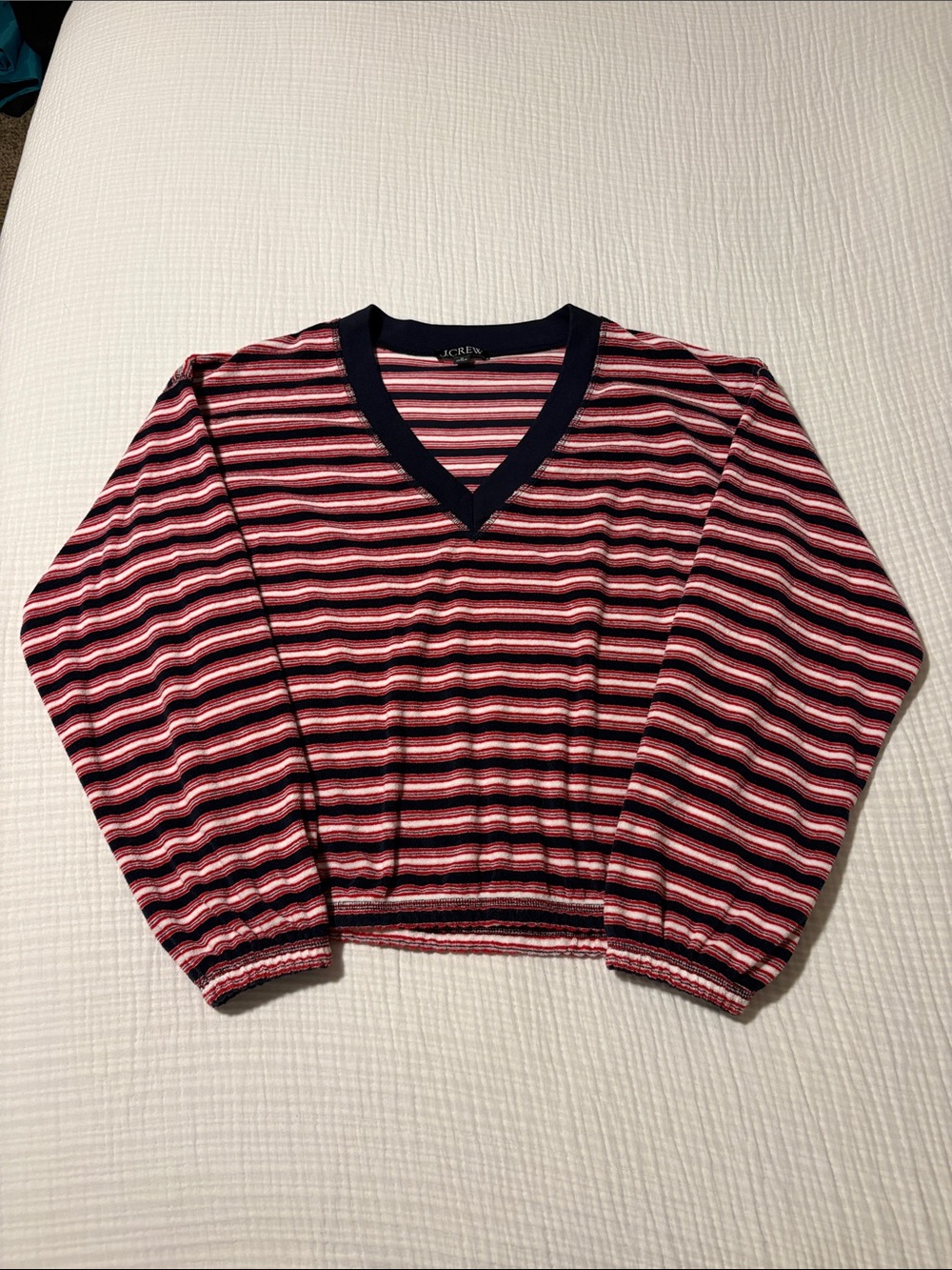 J. Crew Towel Terry V-Neck Sweatshirt